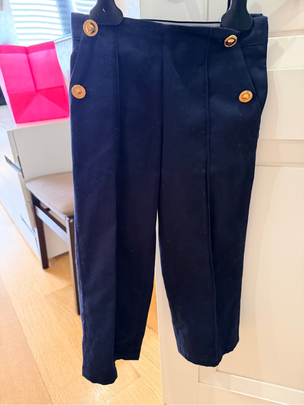 Versace Navy Girls’ Tailored sailor pants size 6A